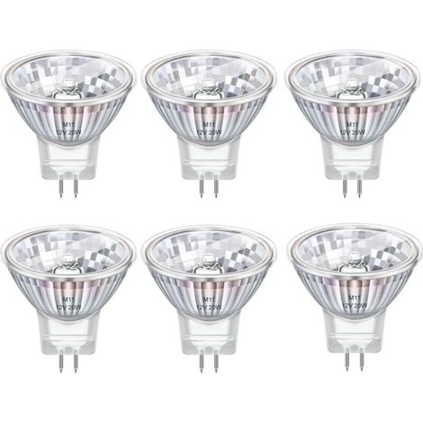 Mr11 Gu4 Reflektor-strahlerlampen, 20w 12v, Dimmbar, Warmweiß 2800k, Mit Glasabdeckung, Durchmesser 34mm, 2-stift-sockel, Für Schrankbeleuchtung Und Einbauleuchten, 6er-pack