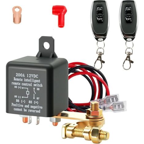 12-v-batterietrennschalter Mit Fernbedienung, 200-a-batterietrennschalter 12 V Mit 2 Batterieklemmen, 2 Fernbedienungen Für Motorrad, Auto, Wohnmobil, Boot, Yacht, Wohnwagen