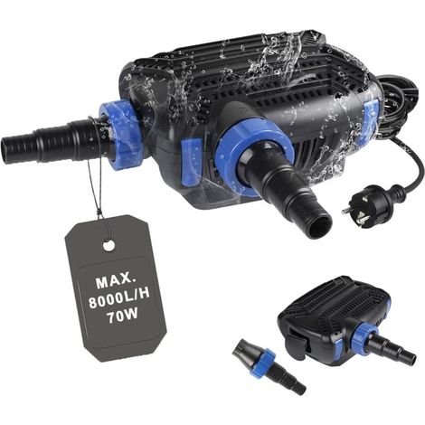 Super Eco Teichpumpe 70w Max. 8000l/h Springbrunnenpumpe Außen Aquarium Tauchpumpe Wasserpumpe Mit Filter & 10m Kabel Energiesparendes Pumpen Für Pool Bach Teich