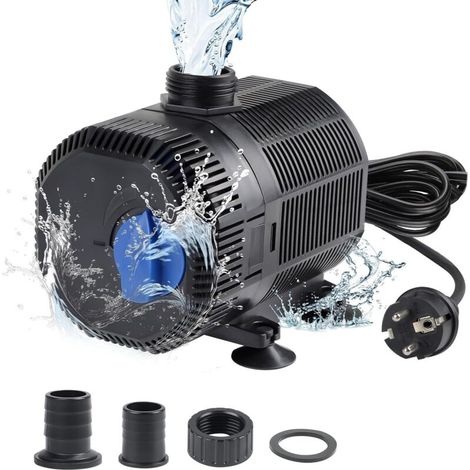 Teichpumpe Filterpumpe 2300l/h Außenwasserpumpe Springbrunnenpumpe Mit Filter 35w Aquarium-tauchpumpe Mit 10m Kabel & 2 Düsen, Pumpe Für Fischteichfilter, Garten, Pool