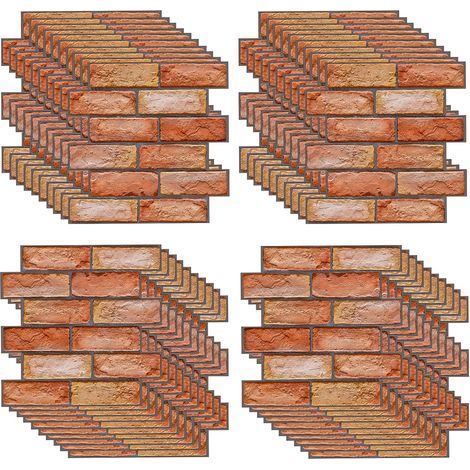 3er Set 3d Wandpaneele Aus Ziegelsteinen - Selbstklebende Pvc Wanddekoration 30 X 30 Cm - Einfach Zu Installieren - Moderner Steineffekt