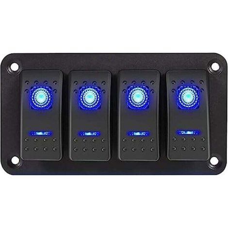 Kippschalter-panel, Yacht-umbau-panel, 12 V–24 V Dc, Aluminium-panel Für Auto, Wohnmobil (4-fach)