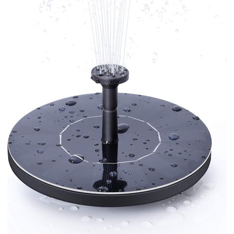 Solarbrunnen, Hübsches Vogelbad, Autarkes Solarwasserpumpen-set Für Den Garten (1,4 W), Tauchbare Außenbewässerungspumpe (kreisförmig)