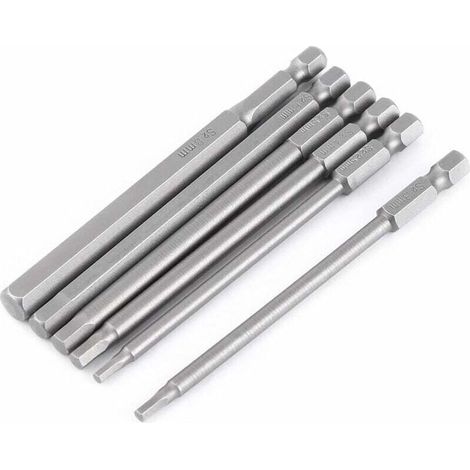 6er-set 100 Mm H2.5-h8 1/4" Magnetische Schrauberbits, Verlängerung, Sechskantschaft