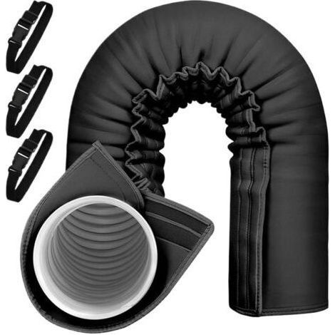 Klimaanlagen-schutzleitung – Isolierung Für Klimaanlagen-schläuche – 3er-pack, Verstellbare Innen- Und Außenisolierung – Durchmesser 13 Cm Und 15 Cm, Schwarz