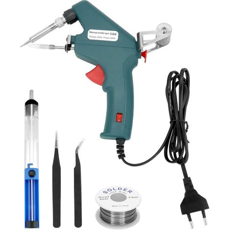 Lötset, 60w Lötpistole Mit 1mm Lotdraht, Entlötpumpe Und 2 Pinzetten, Schnelles Aufheizen, Automatische Zinnzufuhr
