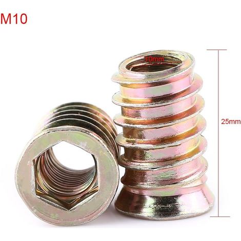 20er-pack M10 Sechskantmuttern Aus Zinklegierung, Gewindeeinsätze Aus Zinklegierung Sortiment (m10x25mm) - Rw Sechskantmutter