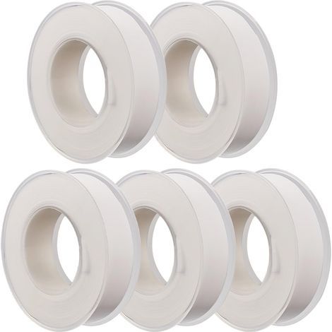 Weiß, 5 Rollen 15 Mm X 15 M Ptfe-klebeband, Industrielles Kunststoff-teflon-gewindeband, Klempner-dichtungsband, Wasserdicht Und Auslaufsicher, Für Haushaltsrohre, Duschkopf, Wasserleitung
