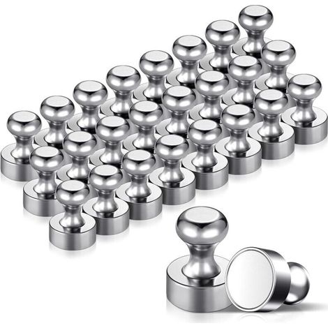 24 Stück Metallmagnete 12x16 Mm - Edelstahlmagnete, Kühlschrankmagnete Für Pinnwand, Kühlschrank Usw. - Mit Aufbewahrungsbox - Liaiki