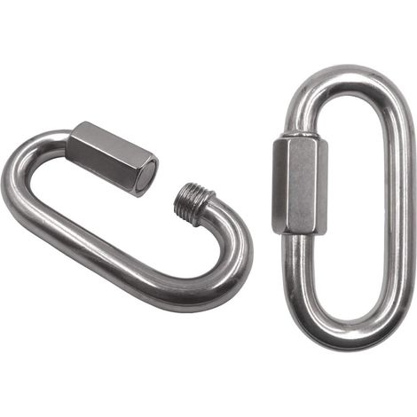 5er-set Schnellverschluss-karabiner Aus Edelstahl, 5 Mm Durchmesser, V4a-schraubverbinder, Materialstärke, Robuste Ovale D-förmige Edelstahl-v4a-verschlussclips