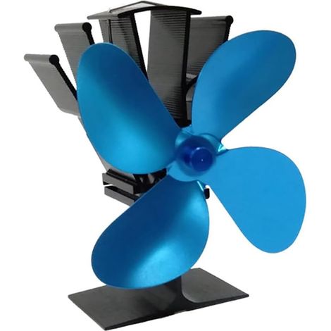 4-flügel-hot-blast-ofenventilator Für Holzöfen, Kraftstoffsparend, Umweltfreundliche Heizung (blau)