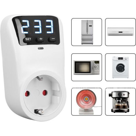 Überspannungsschutz Mit Digitalanzeige, Spannungsschutzsteckdose Für Haushaltsgeräte, Kühlschrank, Klimaanlage, Eu-stecker 230v 16a 3680w