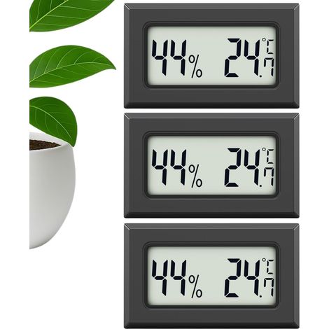 3 Stück Mini-innen-thermometer Und Hygrometer, Kleines Digitales Thermometer Für Präzise Messung Der Innenluftfeuchtigkeit Und Innentemperatur