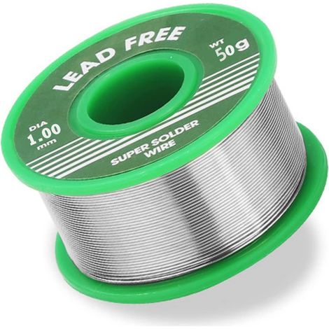 Lötzinn, Weichlot Mit Kolophoniumkern Für Elektrisches Löten (1 Mm, 50 G, Sn99.3%, Cu0.7%)