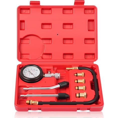 Kompressionstest-kit, Kompressionsmessgerät Und Kompressor Für Alle Kfz-motoren M10, M12, M14, M18 (0-20 Bar Und 0-300 Psi)