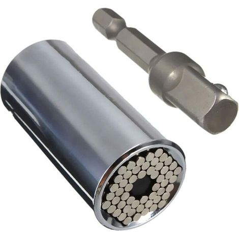 Universales Stecknuss-set (7mm-19mm), Universal-ratschen-reparaturwerkzeug Mit 3/8-zoll-sechskant-verlängerungsadapter, Multifunktionaler Bohrmaschinen- Und Handschlüsseladapter