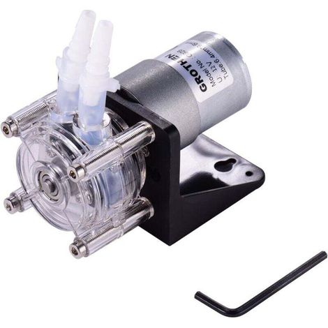 Grothen Peristaltikpumpe Dc 12 V Mit Silikonschlauch, Dosierung Von Flüssigkeiten Mit Hohem Wassergehalt, Selbstansaugend, Korrosionsbeständig, Einstellbar Für Basteln, Aquarienlabor, Analyseadditive