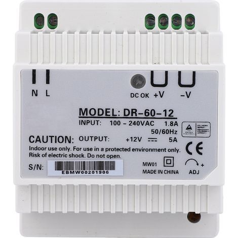 Stromversorgung Dr-60-12, Hohe Präzision, Einzelner Ausgang, Pwm, Din-schiene 60w