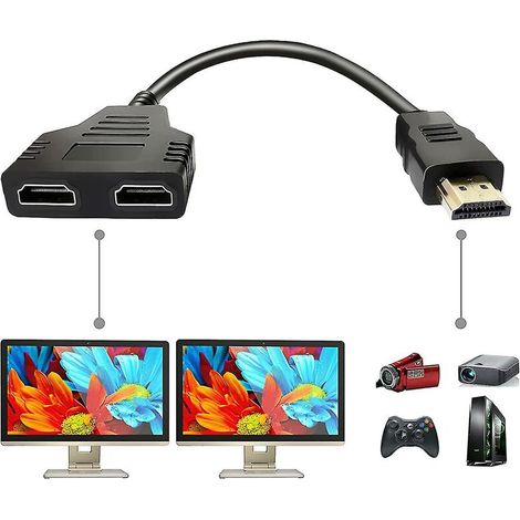 Hdmi-splitter-adapterkabel Hdmi-splitter 1 Eingang 2 Ausgänge Hdmi-stecker Thsinde