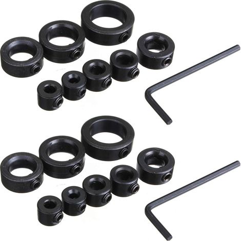16 Stück 3-16 Mm Tiefenanschläge Für Bohrer, 2 Sets Verstellbare Bohrtiefenbegrenzer, Positionierkragen Und Ringlokator