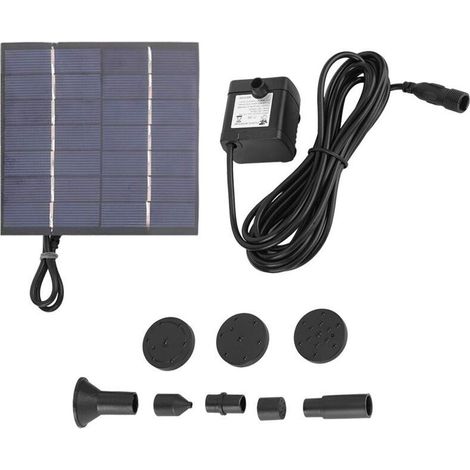 Solarbrunnen 1,4 W, Solarbrunnenpumpe Mit 5 Sprühkopfarten, 2 Ansaugscheiben Für Vogelbad, Aquarium, Kleinen Teich, Wasserzirkulation Zur Sauerstoffanreicherung.