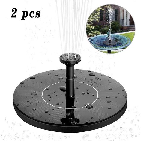 Set Aus 2 Monokristallinen Solarpumpen Mit 1,4 W Für Schwimmende Brunnen – Für Garten, Terrasse, Vogelbad Und Pool