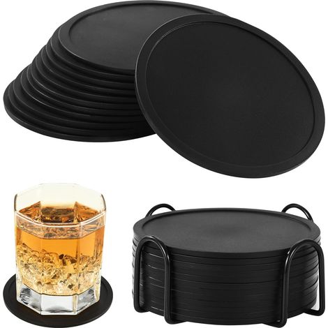 12-teiliges Set Silikon-untersetzer, Rutschfeste Runde Untersetzer Mit Tablett Für Alle Arten Von Tassen In Cafés, Bars, Zuhause Und Mehr
