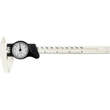 0-150 Mm Messschieber Mit Zifferblatt Aus Kunststoff, Professionelles Messwerkzeug Zur Dimensionsmessung (weiß)