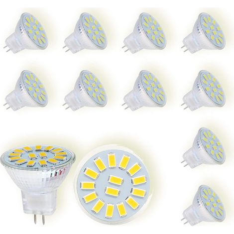 Led-mr11-gu4-lampen, 12v, Kaltweiß 6000k, 4w Entspricht 40w Halogenlampe, 500lm, 120° Abstrahlwinkel, Nicht Dimmbare Led-spotlampen, 10er-pack