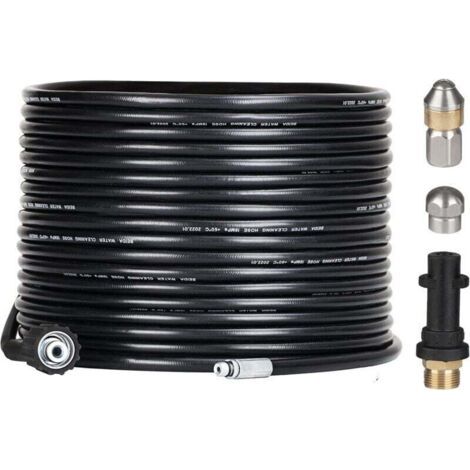 Schlauchreinigungsset Für Hochdruckreiniger – 15 M – Mit Düse Und Schwenkdüse – Professionelles 180-bar-abfluss Spiralset – Mit Adapter Für Kärcher K2/k3/k4/k5/k6/k7 Zubehör – Aa