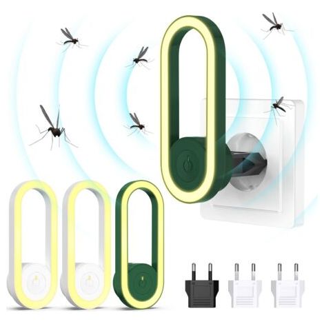 Ultraschall-schädlingsabwehr, Elektronische Schädlingsabwehr Für Den Innenbereich, Schädlingsbekämpfung Gegen Mücken, Mäuse, Spinnen, Kakerlaken Und Fliegen, 4 Stück