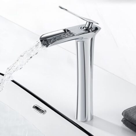 Wasserfall-badezimmerarmatur, 235 Mm Hoher Auslauf, Waschbeckenarmatur, Messing-mischer Für Badezimmer, G 3/8 Mumu