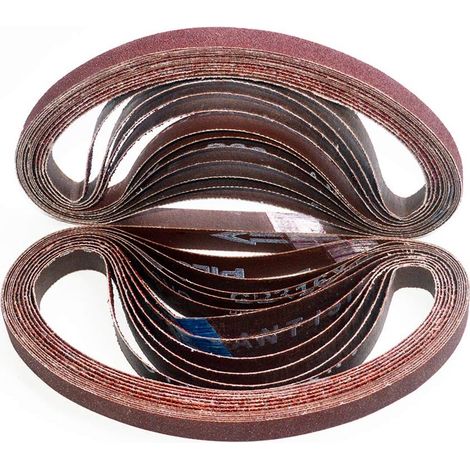 Set Aus 24 Aluminiumoxid-schleifbändern, Körnungen 40/60/80/120/180/240, Für Pneumatik-schleifer, 1/2 X 18 Zoll