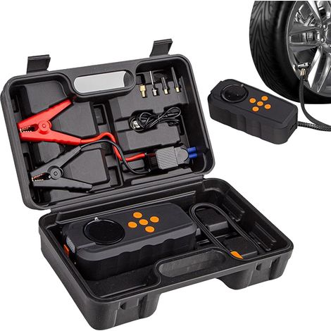 Auto-luftpumpe, Led-anzeige, Tragbares Autoladegerät, Mehrere Ladeanschlüsse, Verbesserte Sicherheitsfunktionen, 28 Cm X 14,60 Cm X 9,30 Cm, Für Fahrzeuge, Motorräder, Fahrräder
