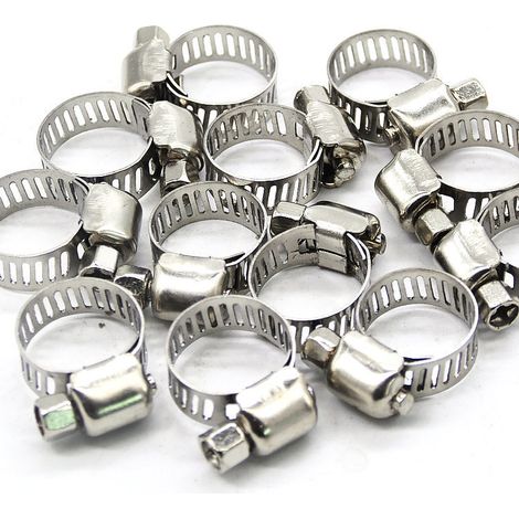 Edelstahl-schlauchklemmen – Verstellbar 13-19 Mm Für Kraftstoffleitungen, Gummischläuche, Befestigungsklammern