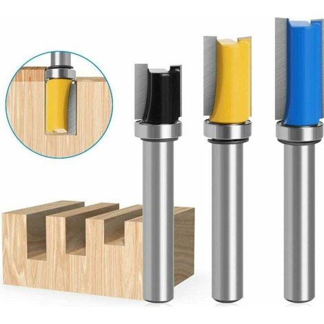 3-teiliges 8mm Hartmetall-fräserset Mit Oberem Lager, Kopierfräser