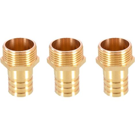 3er-set Gerippte Messing-schlauchanschlüsse, 25 Mm Auf 2,5 Cm Bsp-außengewinde, Schlauchadapter