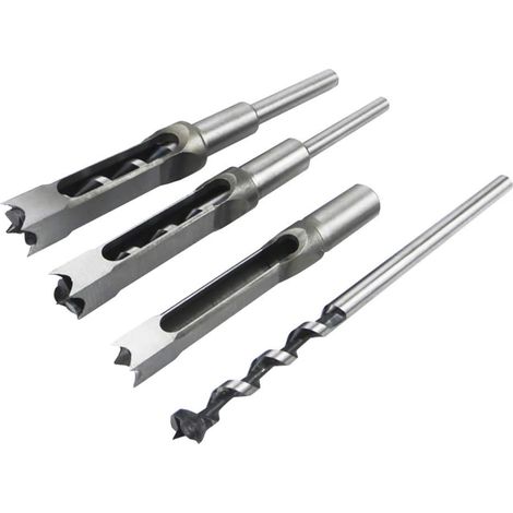 4-teiliges Set Quadratischer Holzbohrer, Stemmeisen Aus Stahl, Lochsäge, Elektrowerkzeuge Für Schreiner, Durchmesser: 1/2, 1/4, 5/16 Und 3/8 Zoll