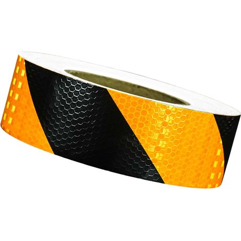 Gelb-schwarzes Warnband 5 Cm X 2500 Cm, 1 Rolle Reflektierendes Sicherheitsband Aus Twill, Selbstklebend, Warnband