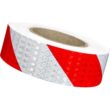 Rot-weißes Warnband 5 Cm X 2500 Cm, 1 Rolle Reflektierendes Sicherheitsband Aus Twill, Selbstklebendes Warnband