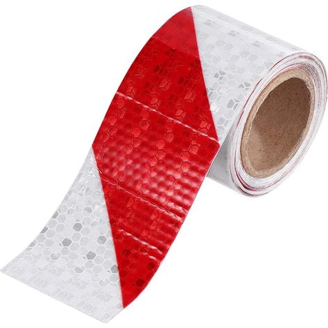 Rot-weißes Warnband, 10 Cm X 2500 Cm, 1 Rolle, Reflektierendes Sicherheitsband Aus Twill, Selbstklebend, Warnband