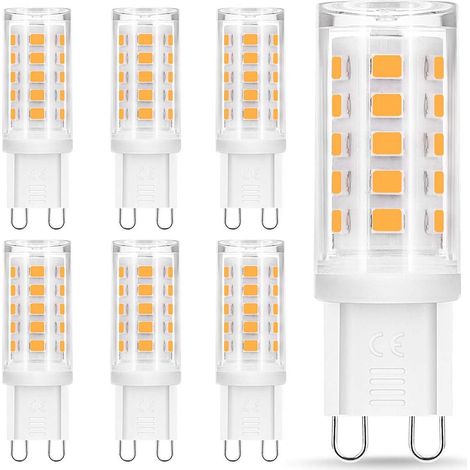Led-g9-glühbirnen, 4w Entspricht 40w Halogensockel 400 Lm, Warmweiß 3000k, 360°-abstrahlwinkel, Nicht Dimmbar, Für Deckenbeleuchtung, Küche, 6er-pack [energieeffizienzklasse F]