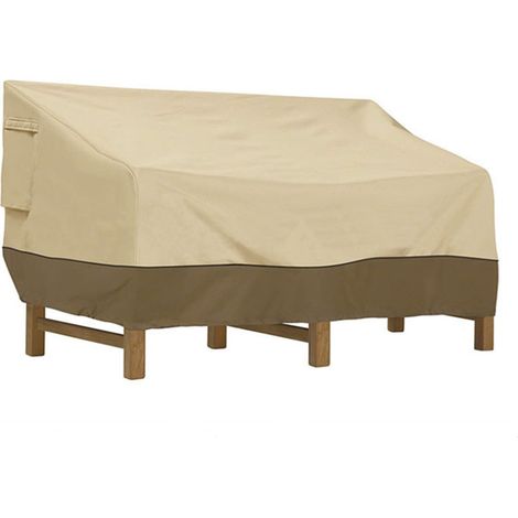Schutzhülle Für Bank, Gartenbankhülle Aus Wasserdichtem Oxford-gewebe, Outdoor-bankhülle, Uv-schutz, Winddichte Sofahülle, Elfenbeinweiß 210d: 147 × 83 × 79 Cm