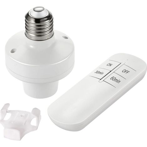 Kabellose Fernbedienungslampe E27 – Rf-schalter Mit 30/60-minuten-timer – Reichweite Bis Zu 100 Fuß – Kompatibel Mit Led- Und Glühlampen