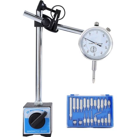 Messuhr-prüfgerät Mit Magnetfuß, 0-10 Mm, 0,01 Mm Metrische Präzision, Verstellbarer Messarm, Messwerkzeug-set, 22 Messpunkte-anzeigen Enthalten