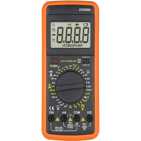 Digitales Multimeter Dt9205a, Ac/dc-transistortester, Elektrischer Ncv-tester, Professionelles Analoges Multimeter