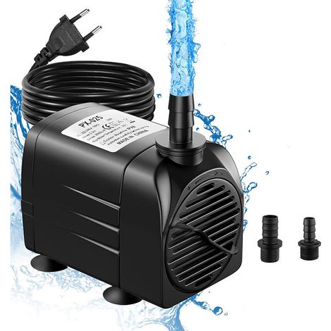 Tauchpumpe 60 W, 3.000 L/h, Extrem Leise, Für Teiche, Gartenbrunnen Und Aquarien, Mit 2 Düsen.