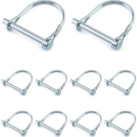 10 Stück D-förmige Sicherungsstifte, Sicherheitsstifte Aus Galvanisiertem Kohlenstoffstahl Für Garten, Rasen Und Anhänger - 6 X 50 Mm