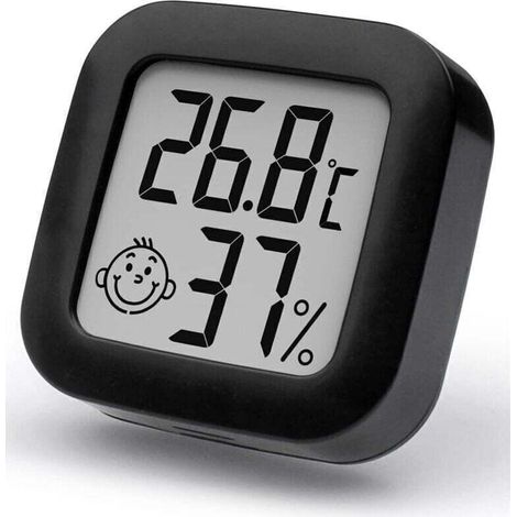 Mini Digitaler Innen-thermometer Und Hygrometer Mit Hoher Präzision, Temperatur- Und Feuchtigkeitsmonitor, Thermo-hygrometer Komfortniveau-anzeige (1, Schwarz, 4,3cm X 4,3cm)