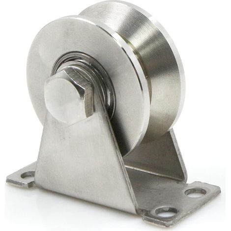 Stahlräder Mit V-nut, Heberolle, Rollen Für Stahlseile, Edelstahlrolle, Rolle Mit V-nut, Rollendurchmesser 48 Mm, Tragfähigkeit 150 Kg